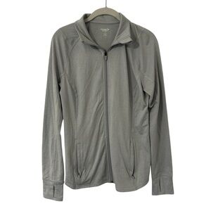Gray Long Sleeve Athletic Jacket ZipUp Fitness Top Old Navy Women’s Size Medium!